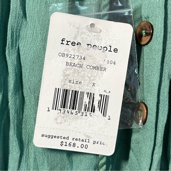 Free People Green Bali Will Wait For You Boho Style Dress Size X-Small - Picture 11 of 11